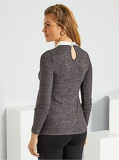 Camisola pré-mamã colarinho de camisa - Kiabi
