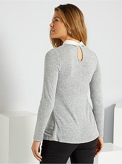 Camisola pré-mamã colarinho de camisa - Kiabi