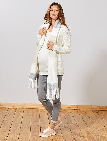 Futura mamã - Camisola pré-mamã em malha de fantasia e costas com laço - Kiabi