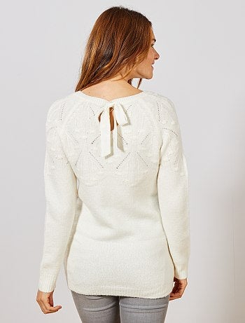 Futura mamã - Camisola pré-mamã em malha de fantasia e costas com laço - Kiabi