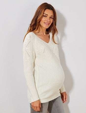 Futura mamã - Camisola pré-mamã em malha de fantasia e costas com laço - Kiabi