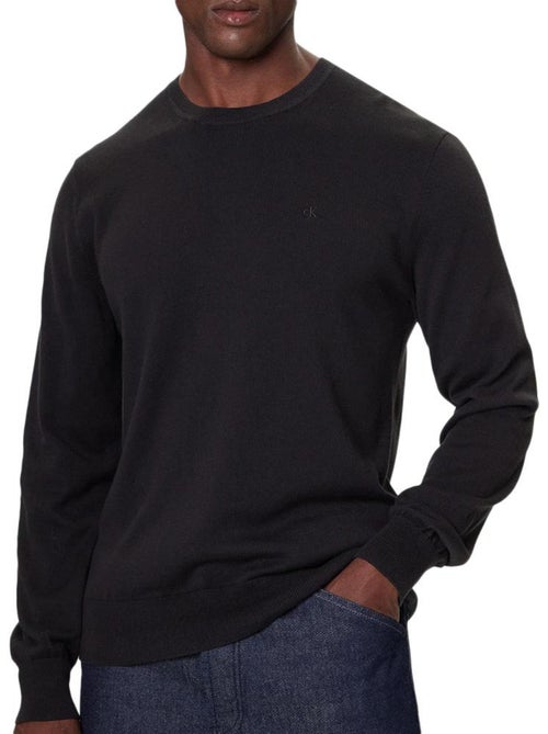 Camisola Preta Calvin Klein Jeans Supima para Homem - Kiabi Camisola Preta Calvin Klein Jeans Supima para Homem - Kiabi