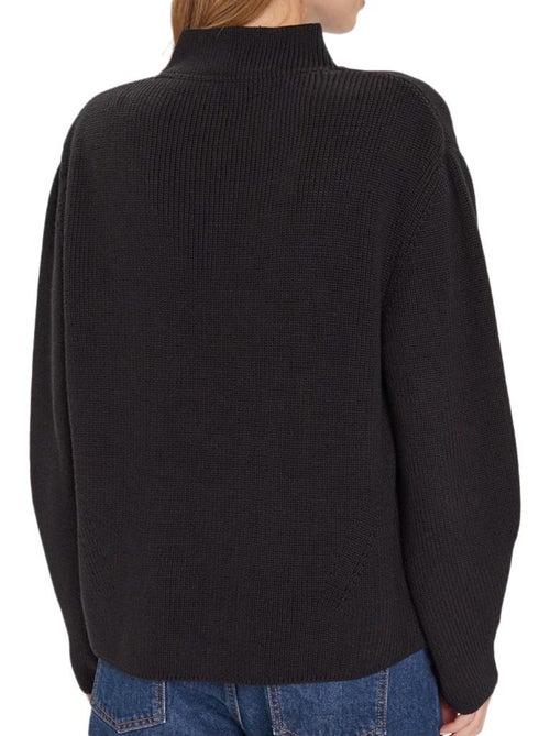 Camisola Preta de Gola Alta Tommy Hilfiger para Mulher Tjw Mockneck Badge S - Kiabi Camisola Preta de Gola Alta Tommy Hilfiger para Mulher Tjw Mockneck Badge S - Kiabi
