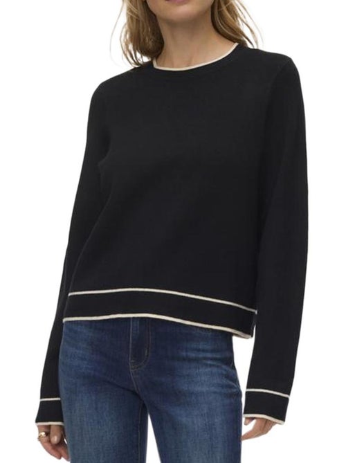 Camisola Preta de Malha Fina Vero Moda Gold para Mulher - Kiabi Camisola Preta de Malha Fina Vero Moda Gold para Mulher - Kiabi