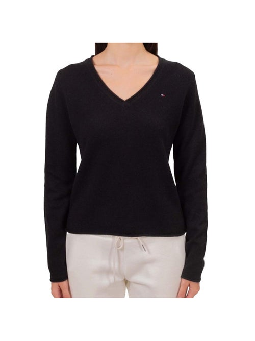 Camisola Preta de Mulher Tommy Hilfiger Soft WW0WW43505 - Kiabi Camisola Preta de Mulher Tommy Hilfiger Soft WW0WW43505 - Kiabi