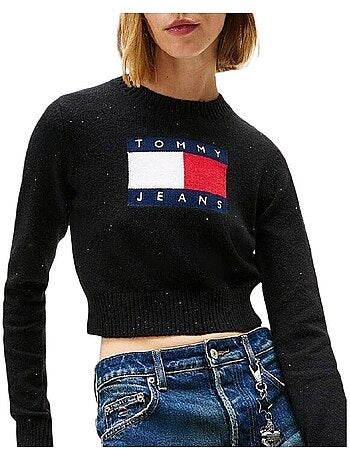 Camisola cinzenta tommy hilfiger tjw sparkle flag para mulher