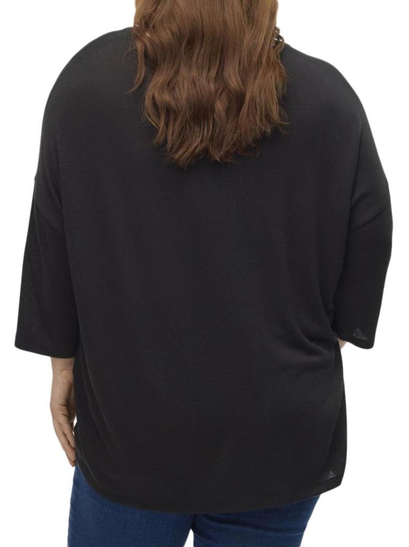 Camisola Preta de Mulher Vero Moda Curve Brianna 3/4 Preto - Kiabi