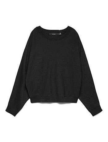 Camisola Preta de Mulher Vero Moda Happyglitter Batwing