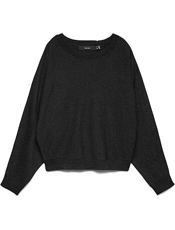 Camisola preta de mulher vero moda happyglitter batwing