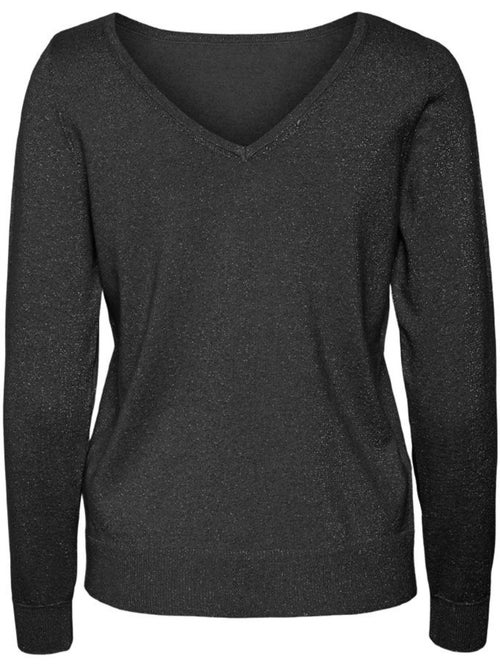 Camisola Preta de Mulher Vero Moda Happyglitter - Kiabi Camisola Preta de Mulher Vero Moda Happyglitter - Kiabi