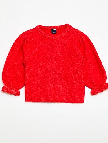 Camisola quente com mangas balão