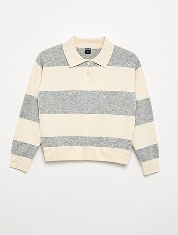 Camisola quente de gola polo