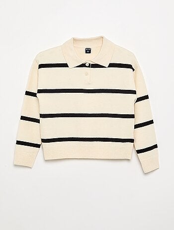 Camisola quente de gola polo