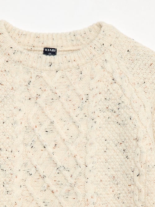 Camisola quente de gola redonda com fantasia - Kiabi