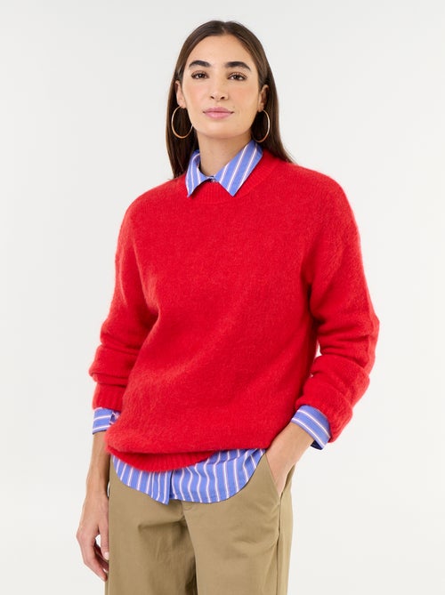 Camisola quente de mohair de gola redonda - Kiabi