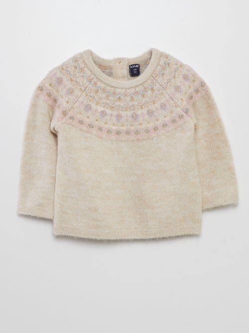 Camisola quente em jacquard - Kiabi