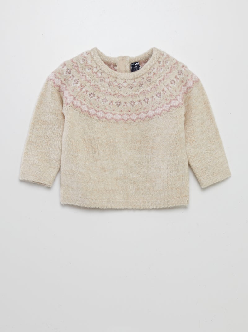 Camisola quente em jacquard ROSA - Kiabi