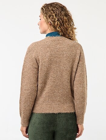 Camisola quente em malha mesclada