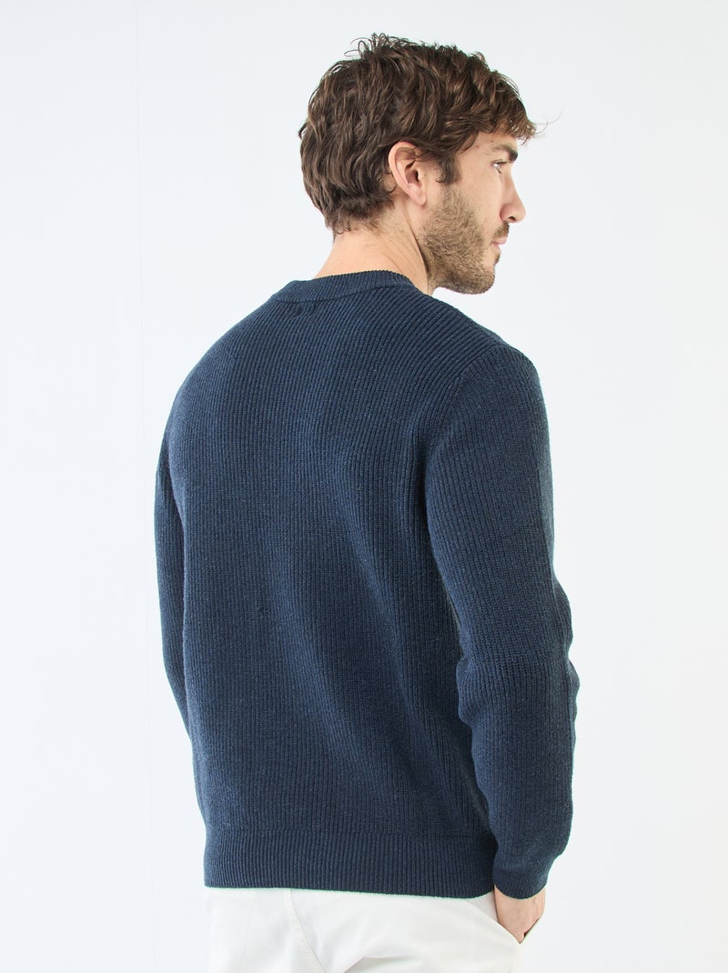 Camisola quente lisa Azul - Kiabi