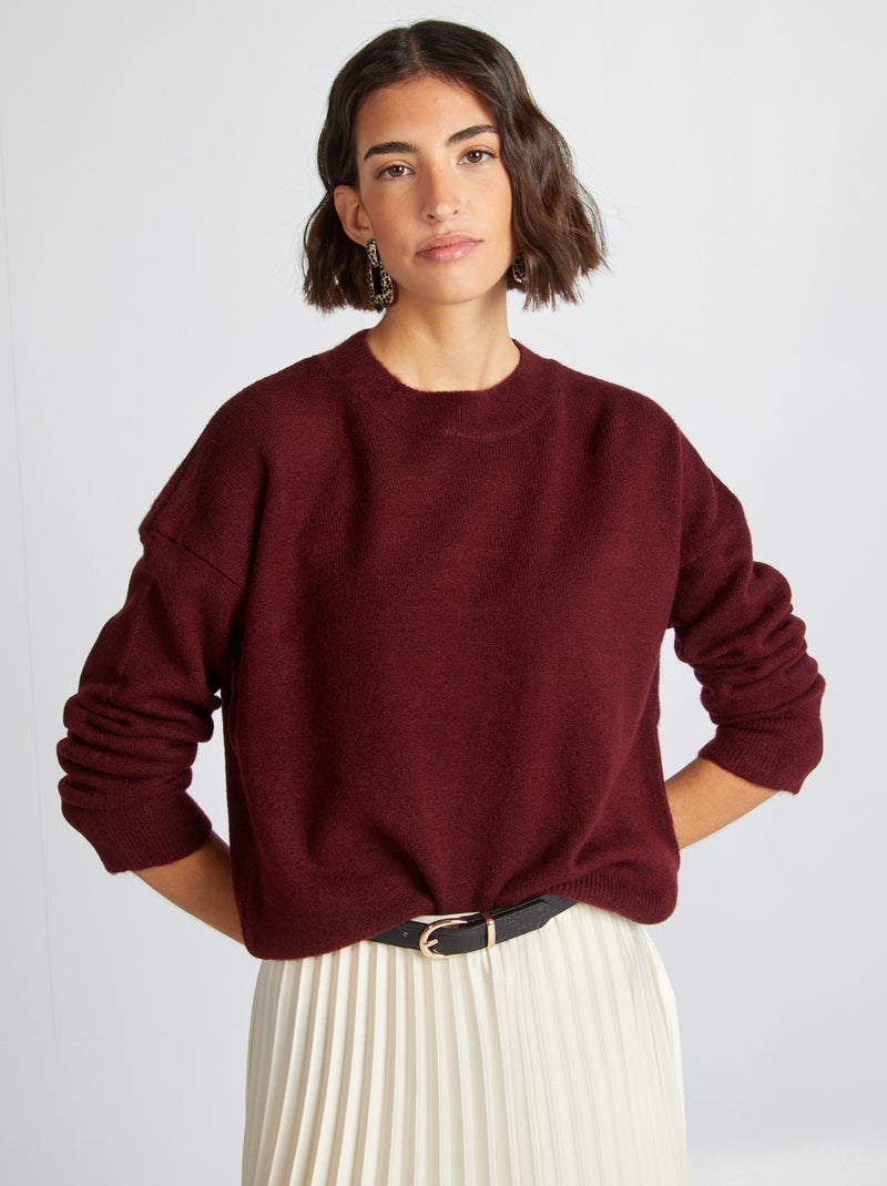 Camisola quente lisa VERMELHO - Kiabi