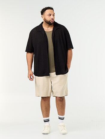 Camisola regata regular em malha canelada