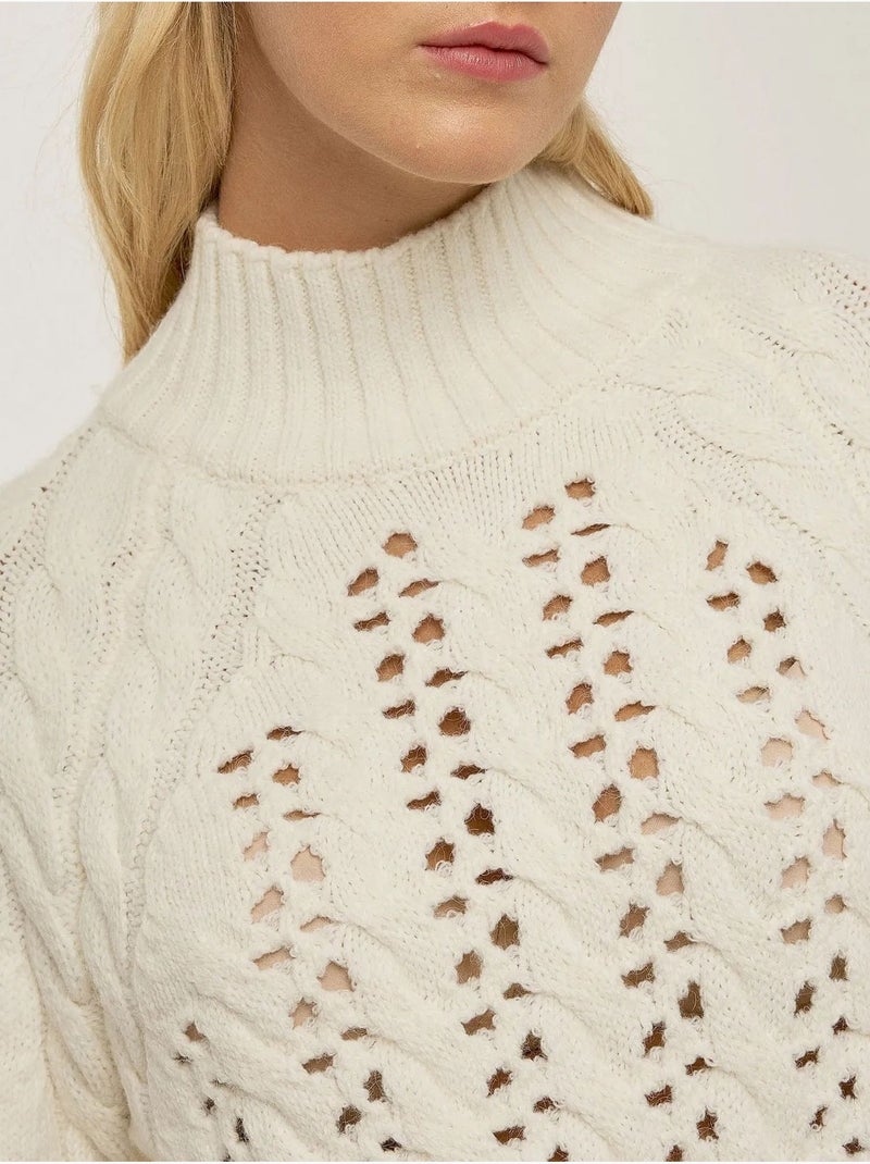 Camisola regular fit com aplicações vazadas hiccup Branco - Kiabi
