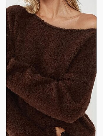 Camisola relaxed fit com decote barco hiccup