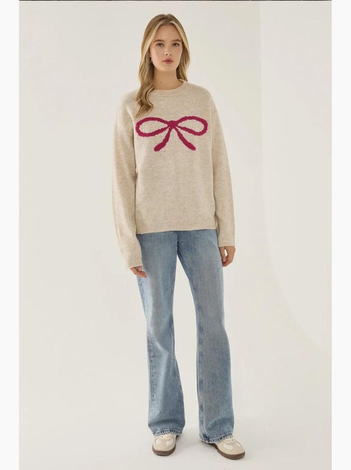 Camisola relaxed fit com detalhe de laço hiccup - Kiabi