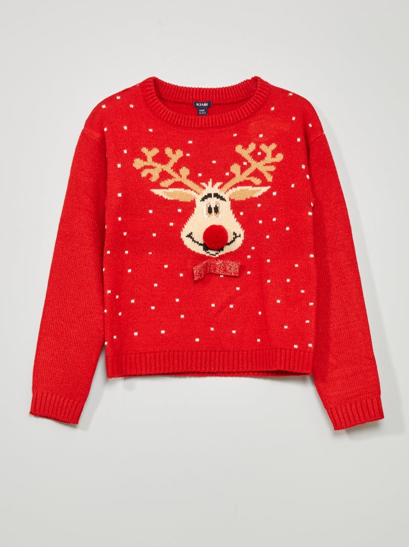Camisola 'rena de Natal' VERMELHO - Kiabi