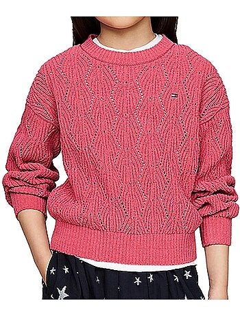 Camisola Rosa de Chenille para Menina Tommy Hilfiger