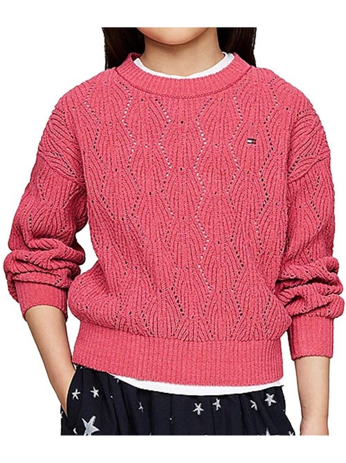 Camisola Rosa de Chenille para Menina Tommy Hilfiger - Kiabi Camisola Rosa de Chenille para Menina Tommy Hilfiger - Kiabi