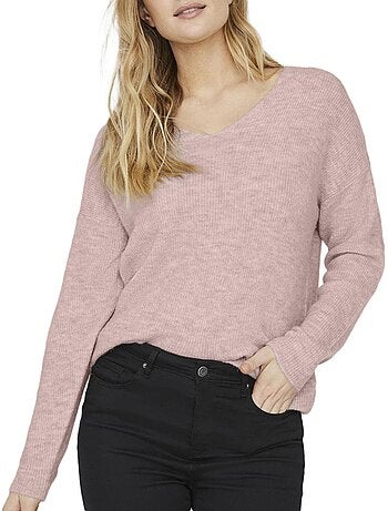 Camisola rosa de malha fina vero moda para mulher