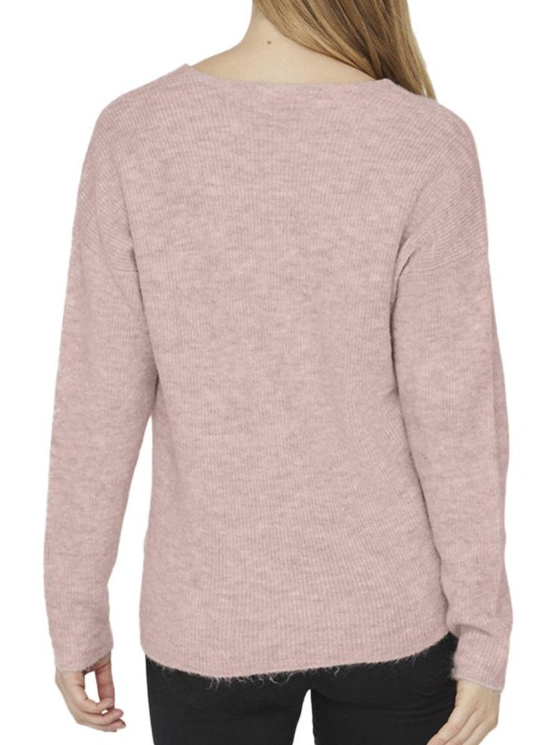 Camisola rosa de malha fina vero moda para mulher Rosa-claro - Kiabi