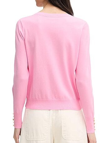 Camisola rosa de mulher tommy hilfiger em jersey