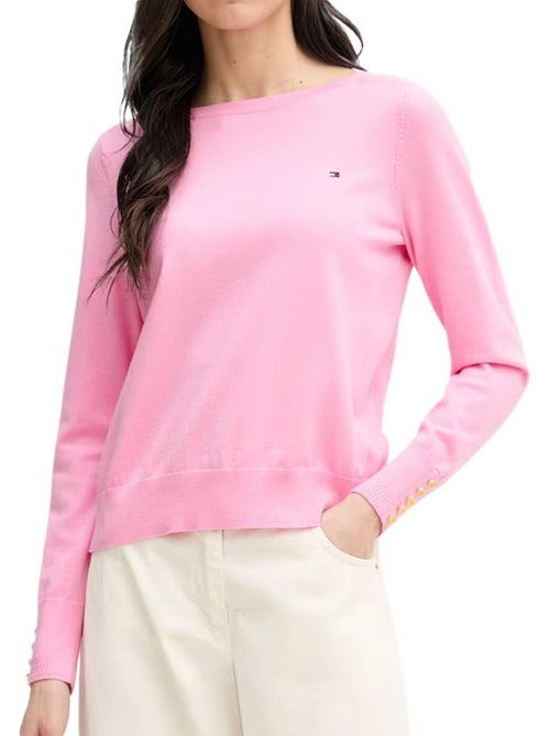 Camisola rosa de mulher tommy hilfiger em jersey - Kiabi