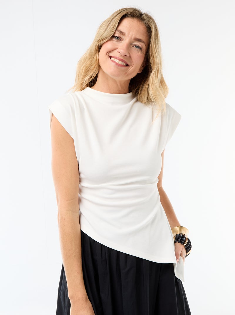 Camisola sem mangas assimétrica Branco - Kiabi