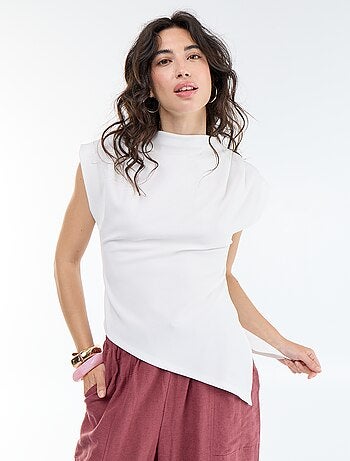Camisola sem mangas assimétrica