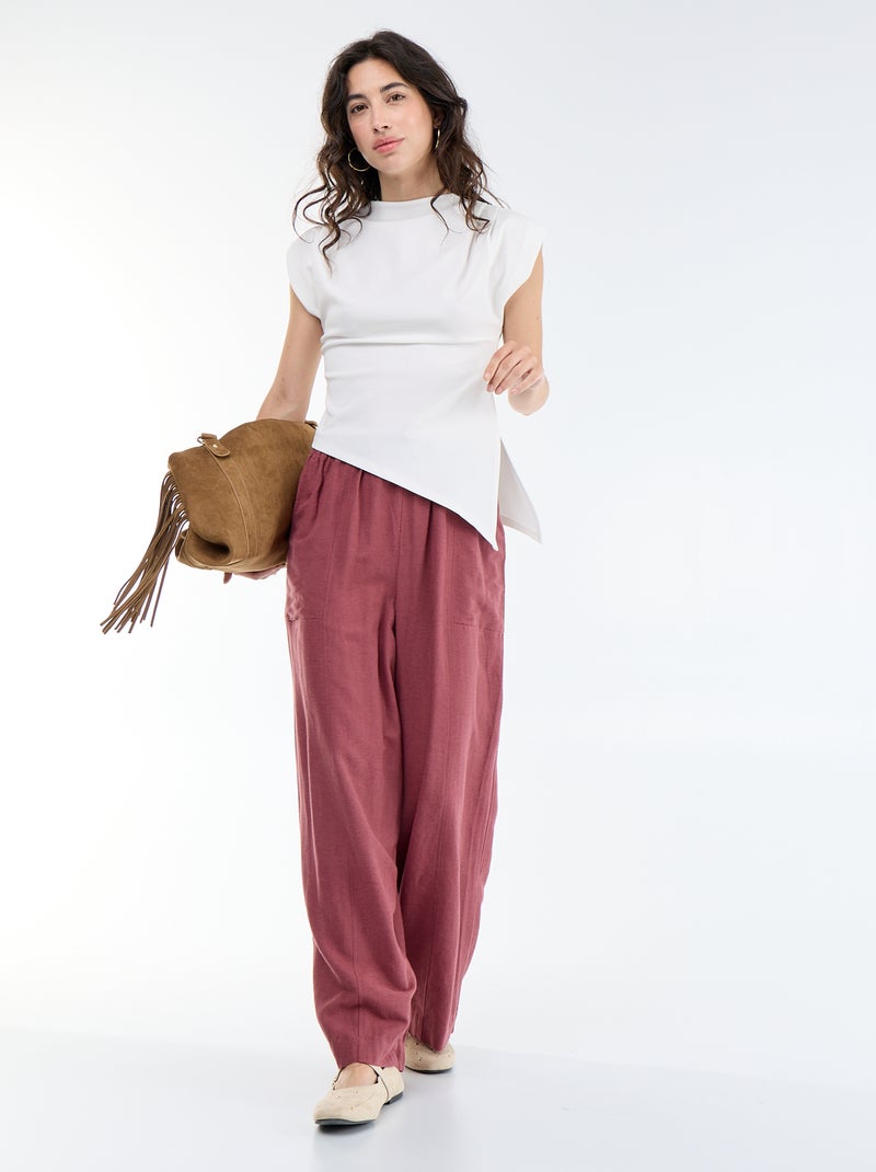 Camisola sem mangas assimétrica Branco - Kiabi