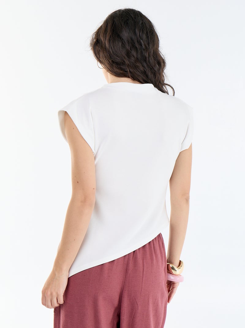 Camisola sem mangas assimétrica Branco - Kiabi