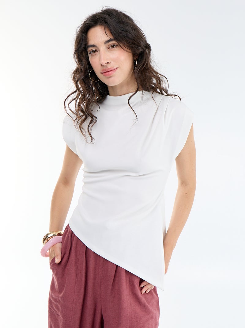 Camisola sem mangas assimétrica Branco - Kiabi