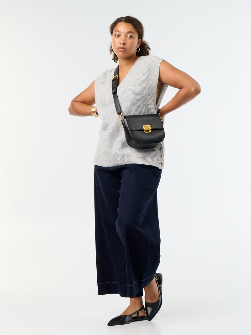 Camisola sem mangas com bijuteria dourada Cinza - Kiabi