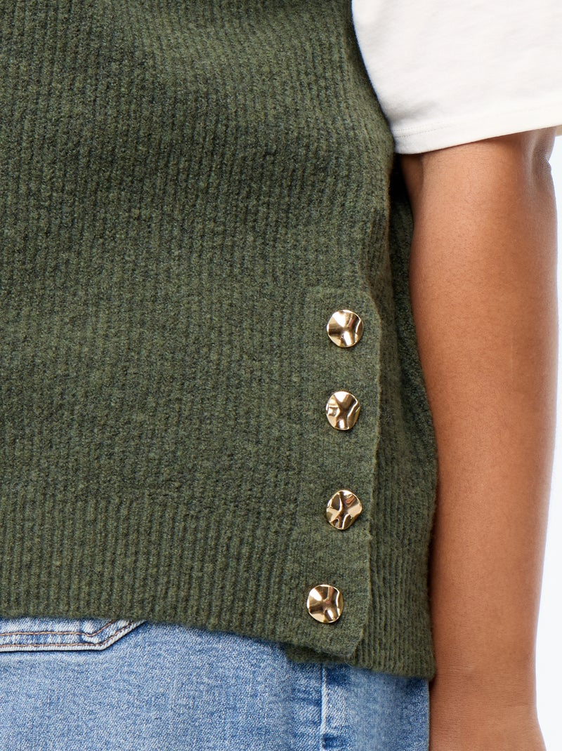 Camisola sem mangas com bijuteria dourada Verde - Kiabi