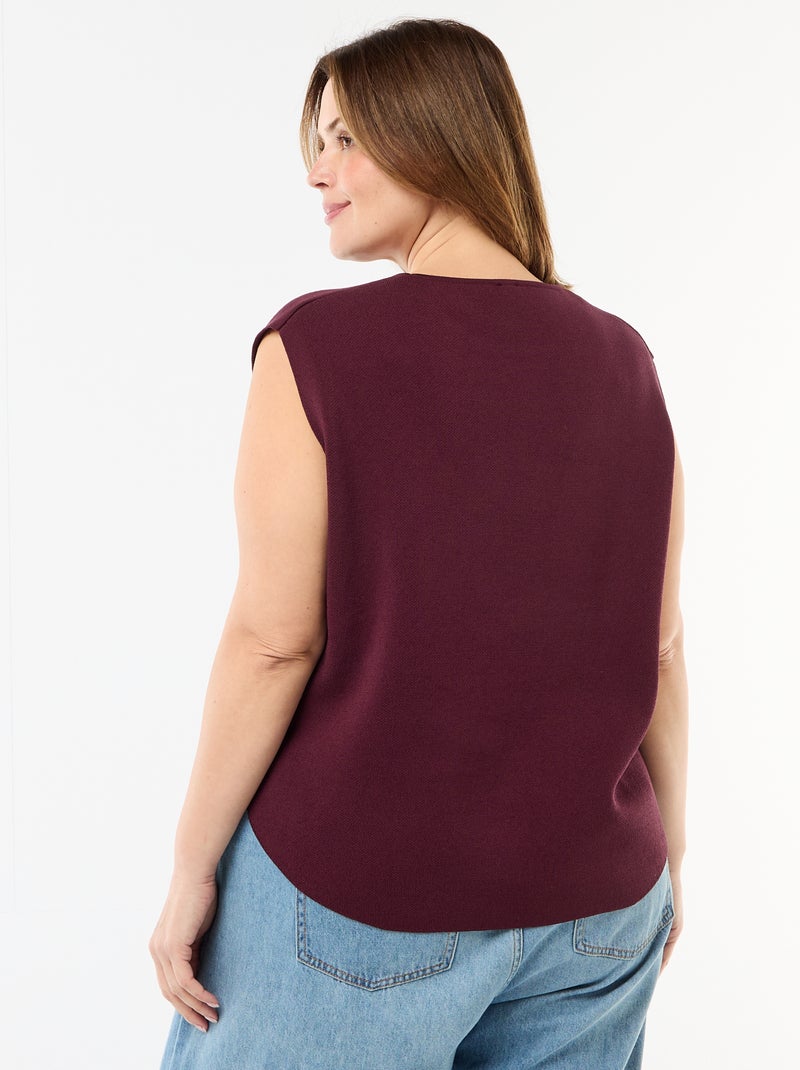 Camisola sem mangas com botões dourados na lateral Vermelho - Kiabi