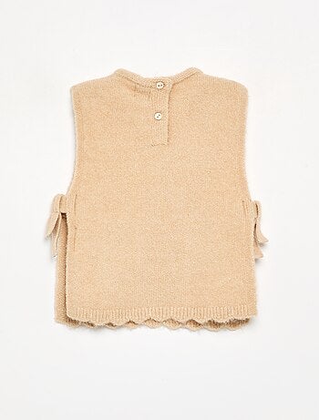 Camisola sem mangas com cachecol amovível