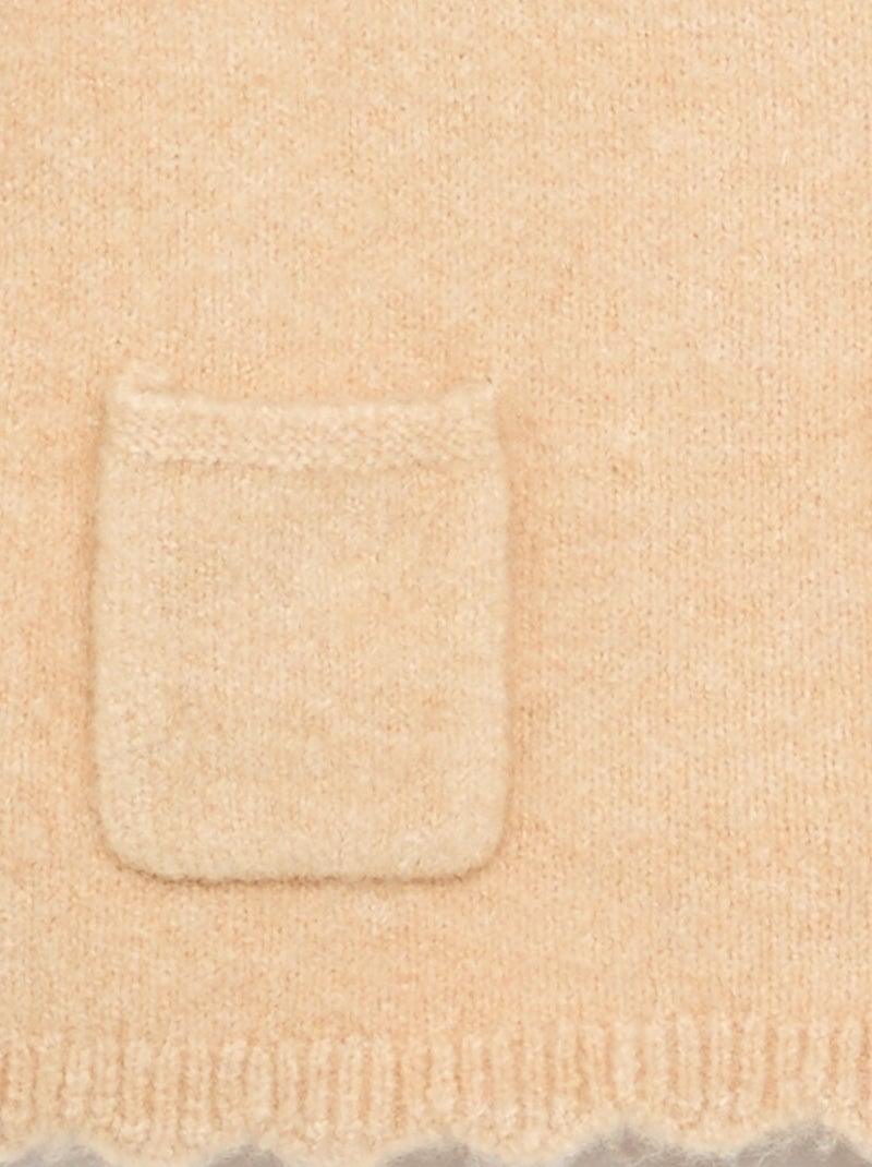 Camisola sem mangas com cachecol amovível Bege - Kiabi