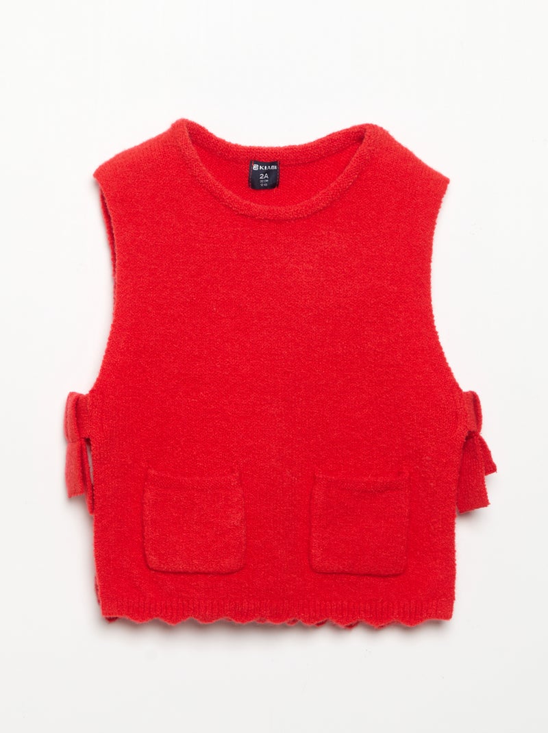 Camisola sem mangas com cachecol amovível Vermelho - Kiabi