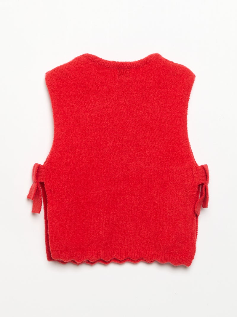 Camisola sem mangas com cachecol amovível Vermelho - Kiabi