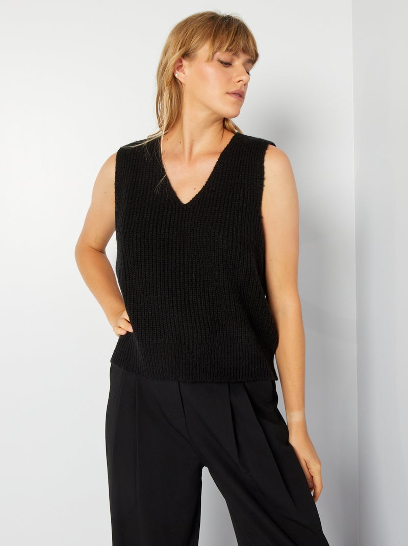 Camisola sem mangas com decote em bico 'JDY' Preto - Kiabi