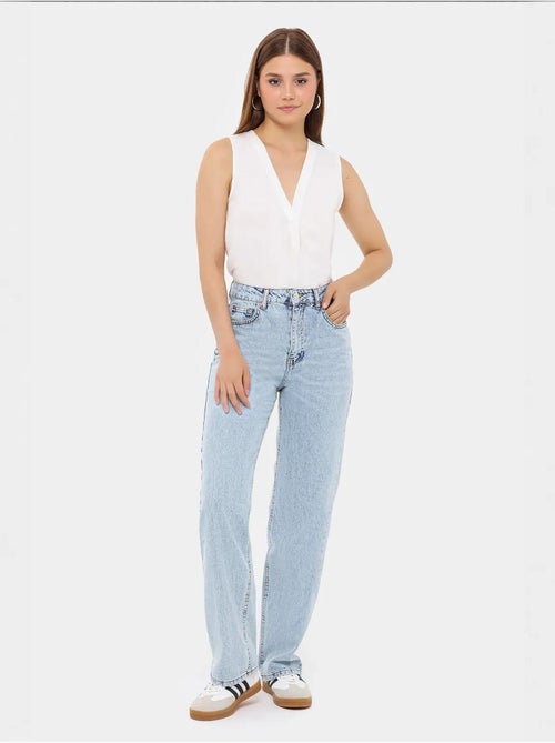 Camisola sem mangas com decote em V semitransparente - Kiabi Camisola sem mangas com decote em V semitransparente - Kiabi