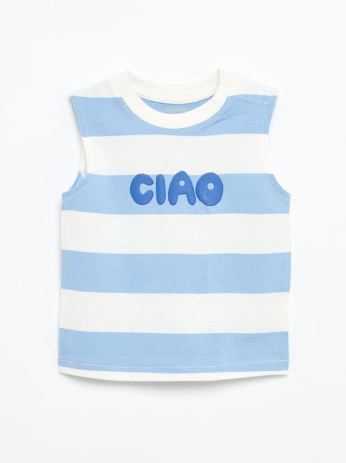 Camisola sem mangas com estampado à frente - Kiabi